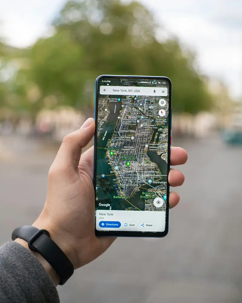 Guest finding the restaurant on a map on their phone